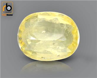 Natural Unheated & Untreated Certified Yellow Sapphire (Pokhraj) 5.70 CT.. ( 89568 )